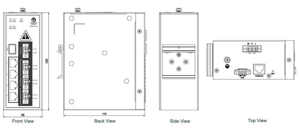 IP2000-2105-PM13-AC Industrial PON Terminal Optical Network Unit  