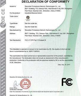 FCC Certificates of IS5000 industrial switch