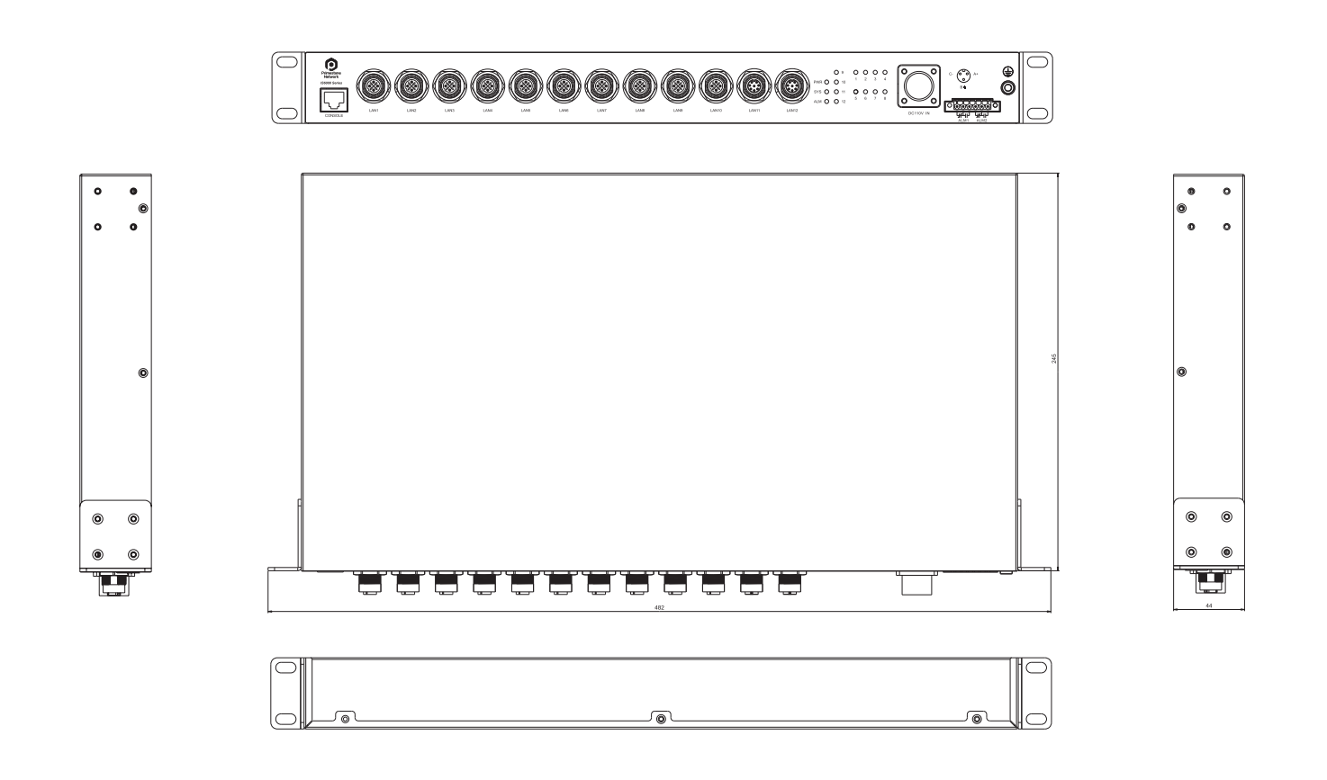 IS6000-6012RL-4GM12 Series IP54 Managed Layer 2 Industrial Car Ethernet Switch