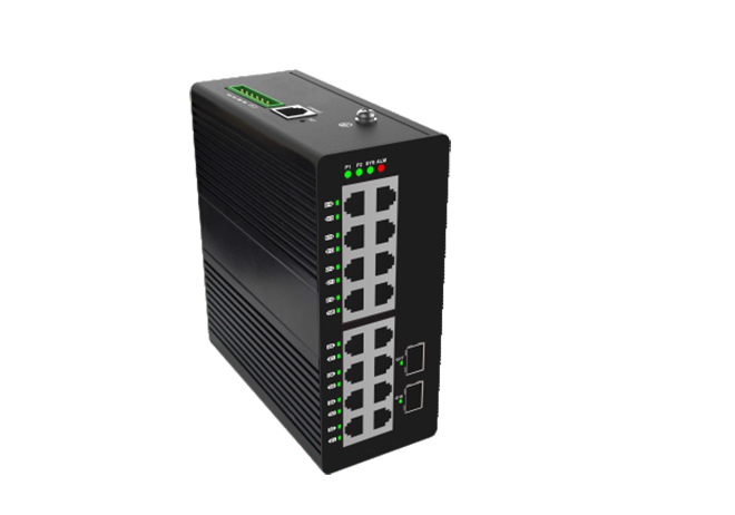HS3000-3218-2GF Gigabit Managed Ethernet Industrial Switch 2 optical 16 electrical Ports